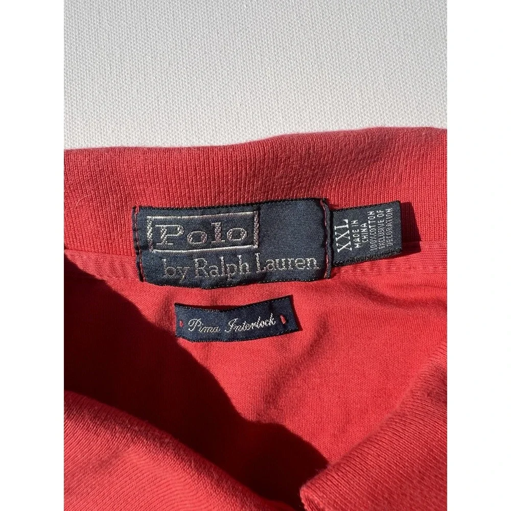 Polo Ralph By Ralph Lauren‎ Pima Interlock 100% Cotton XXL 2XL Polo Shirt Salmon